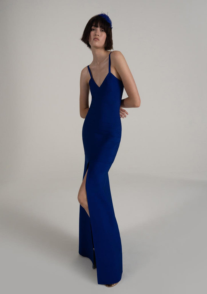 Abito lungo blu Vera Wang | Atelier La Parisienne
