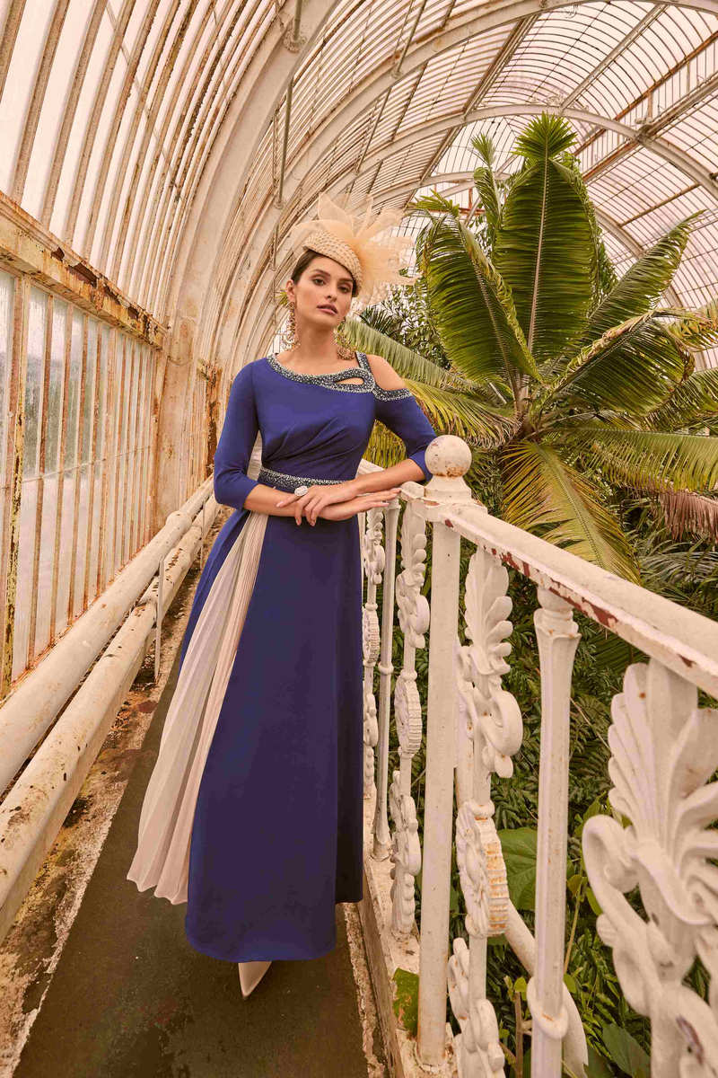 Abito blu e cipria | Atelier La Parisienne